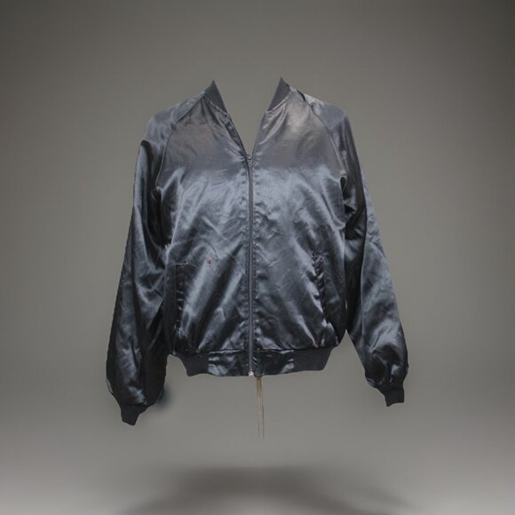 Vintage DODGE Satin Jacket Mens XL Black Dodge Boys Have More Fun USA 1980s - Picture 11 of 12